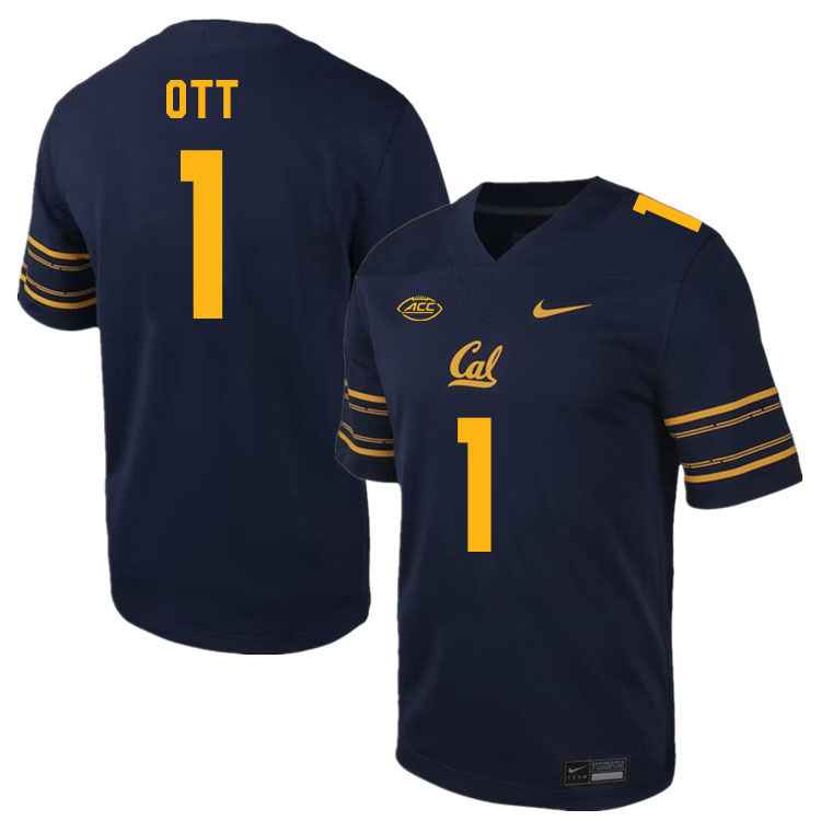 Men #1 Jaydn Ott California Golden Bears ACC Conference College Football Jerseys Stitched Sale-Navy